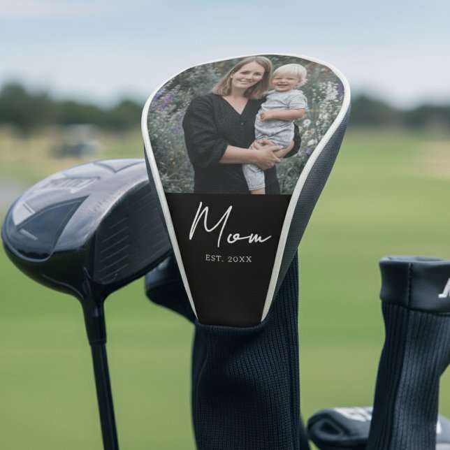 Mum Established Modern Script Photo Golf Head Cover (Creator Uploaded)