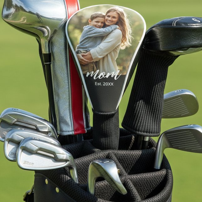Mum Established Modern Script Photo Golf Head Cover (Creator Uploaded)