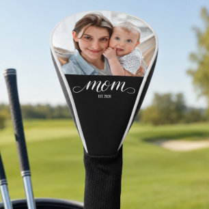 Mum Established Modern Script Photo Golf Head Cover