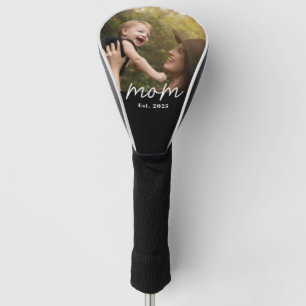 Mum Established Modern Script Photo Golf Head Cover