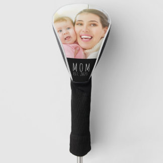 Mum Established Modern Script Photo Golf  Head Cover