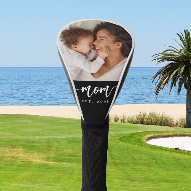 Mum Established Modern Script Typography Photo Golf Head Cover (Creator Uploaded)