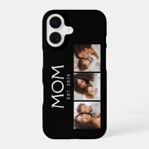 Mum Established Modern Typography Black 3 Photo iPhone 16 Case