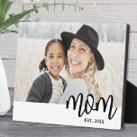 Mum Established Mother's Day Gift Plaque<br><div class="desc">Simple Mum Personalised Standing Photo Plaque. Celebrate motherhood with this minimalist design featuring the word “mum” in lowercase serif font for a warm and playful look. A white band runs along the bottom, where the text overlaps between the white and the photo for a clean, modern touch. You can add...</div>