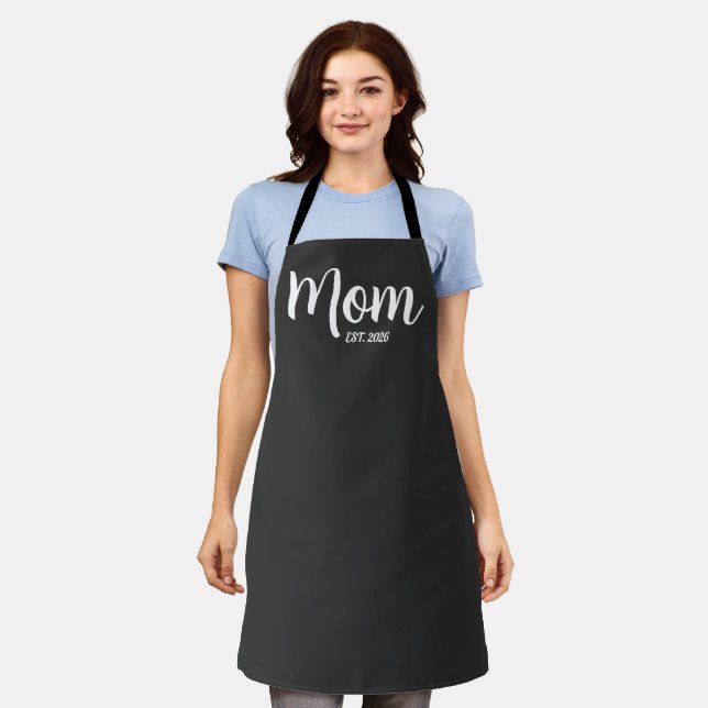Mum Established New Mother Gift Apron (Worn)