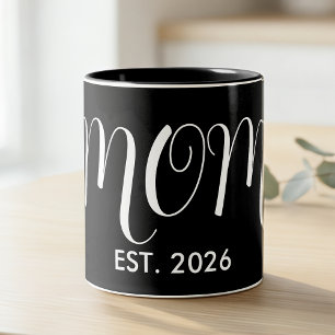 Mum Established New Mum Big Script Two-Tone Coffee Mug
