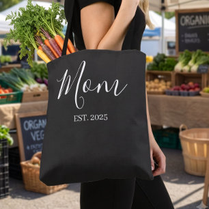 Mum Established New Mum Black Gift Tote Bag