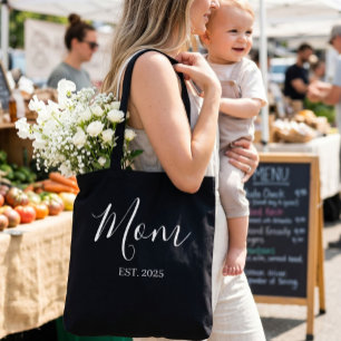 Mum Established New Mum Black Gift Tote Bag