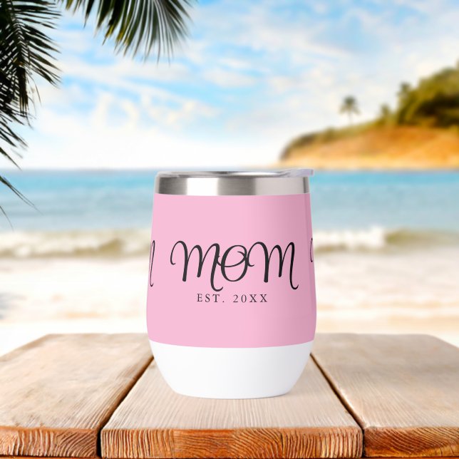 Mum Established New Mum Gift Black Script (Beach)