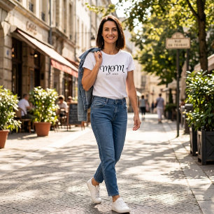 Mum Established New Mum Gift Black Script T-Shirt