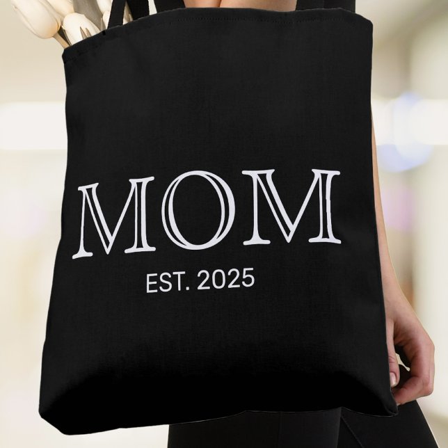 Mum Established New Mum Gift Black Tote Bag (Creator Uploaded)