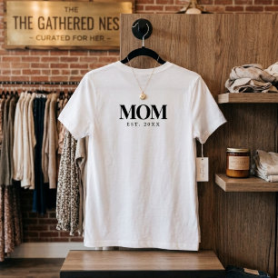 Mum Established New Mum Gift Black Typography T-Shirt