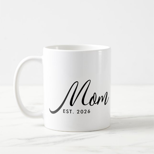 Mum Established New Mum Gift Coffee Mug (Left)