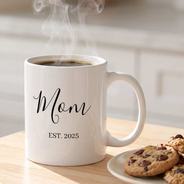 Mum Established New Mum Gift Minimalist Coffee Mug (Creator Uploaded)