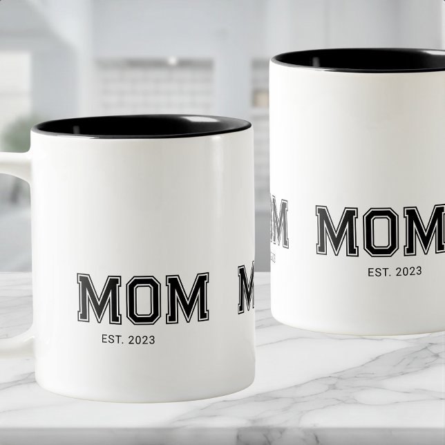 Mum Established New Mum Gift Two-Tone Coffee Mug (Creator Uploaded)