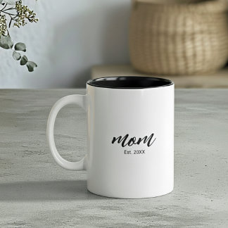 Mum Established New Mum Gift Two-Tone Coffee Mug