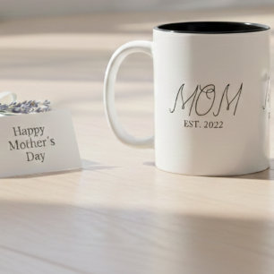 Mum Established New Mum Gift Two-Tone Coffee Mug