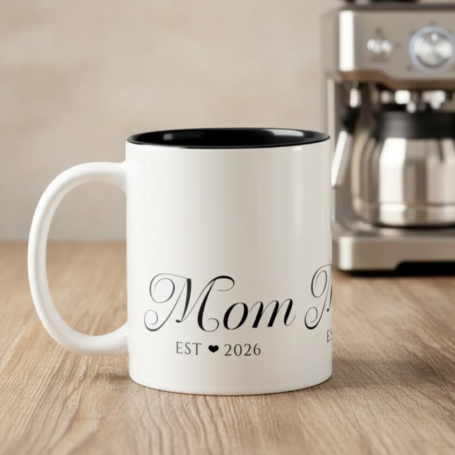 Mum Established New Mum Gift Two-Tone Coffee Mug (Creator Uploaded)