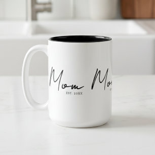 Mum Established New Mum Gift Two-Tone Coffee Mug