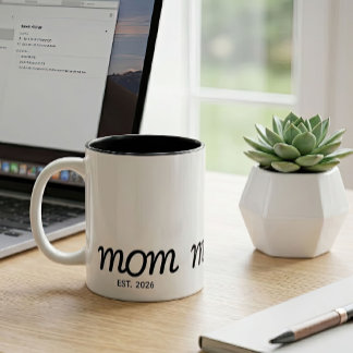 Mum Established New Mum Gift Two-Tone Coffee Mug