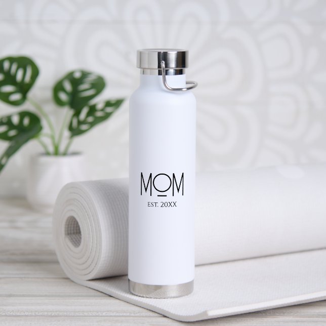 Mum Established New Mum Gift Water Bottle (Yoga (Rotated))