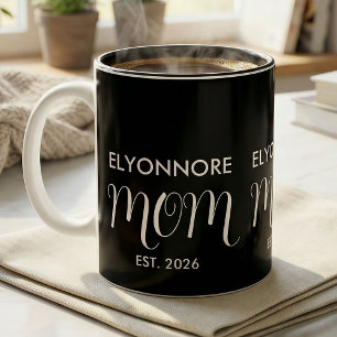 Mum Established New Mum Gift White Custom Name Two-Tone Coffee Mug