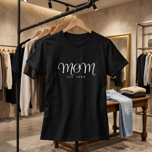 Mum Established New Mum Gift White Script T-Shirt