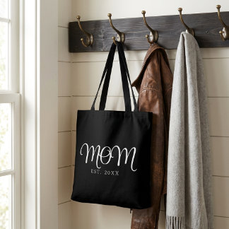 Mum Established New Mum Gift White Script Tote Bag