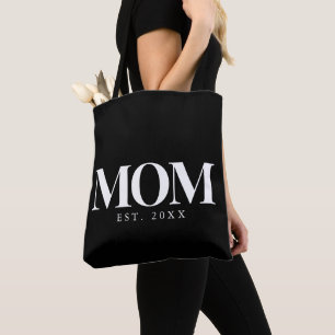 Mum Established New Mum Gift White Typography Tote Bag