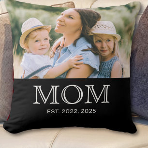 Mum Established Photo Black Cushion