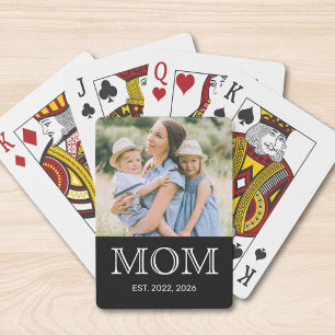 Mum Established Photo Black Playing Cards