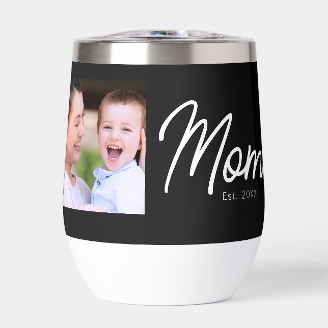 Mum Established Photo Black Script Minimal Elegant (Front)