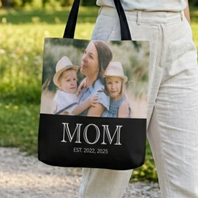 Mum Established Photo Black Tote Bag (Creator Uploaded)