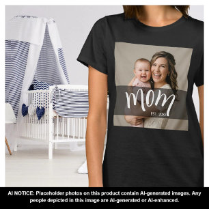 Mum Established Photo Gift for New Mama T-Shirt
