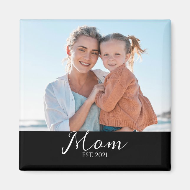 Mum Established Photo Gift Magnet (Front)