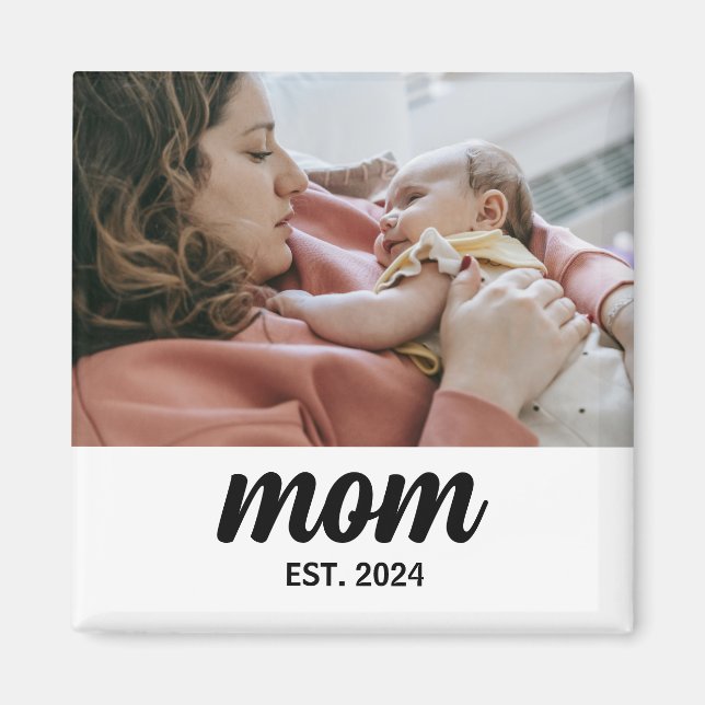 Mum Established Photo Gift Magnet (Front)