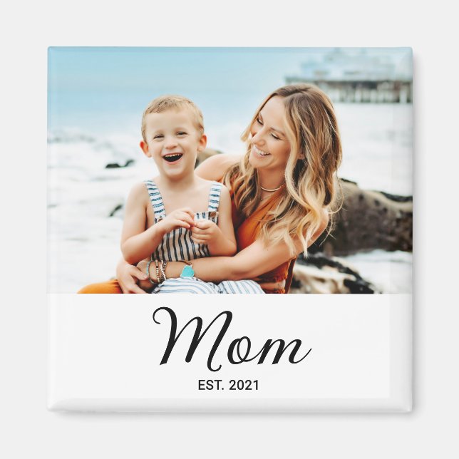 Mum Established Photo Gift Magnet (Front)