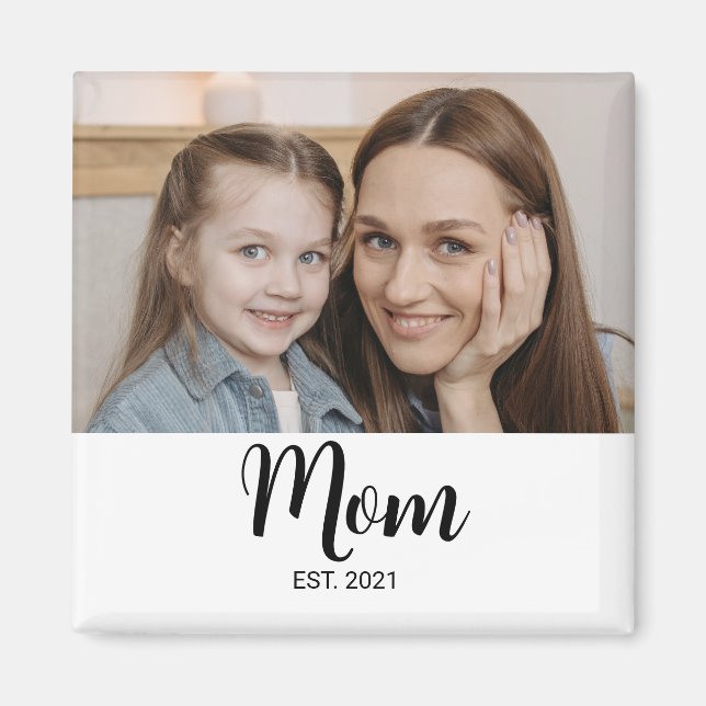 Mum Established Photo Gift Magnet (Front)