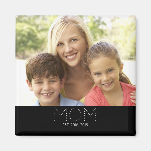 Mum Established Photo Gift Magnet (Front)