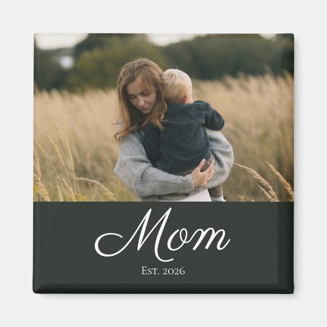 Mum Established Photo Gift Magnet (Front)