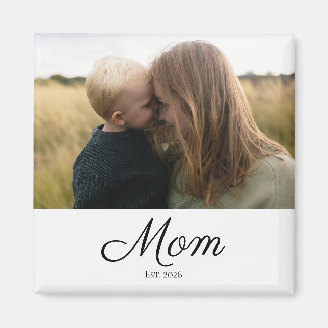 Mum Established Photo Gift Magnet (Front)