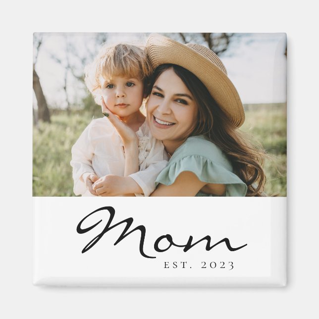 Mum Established Photo Gift Magnet (Front)
