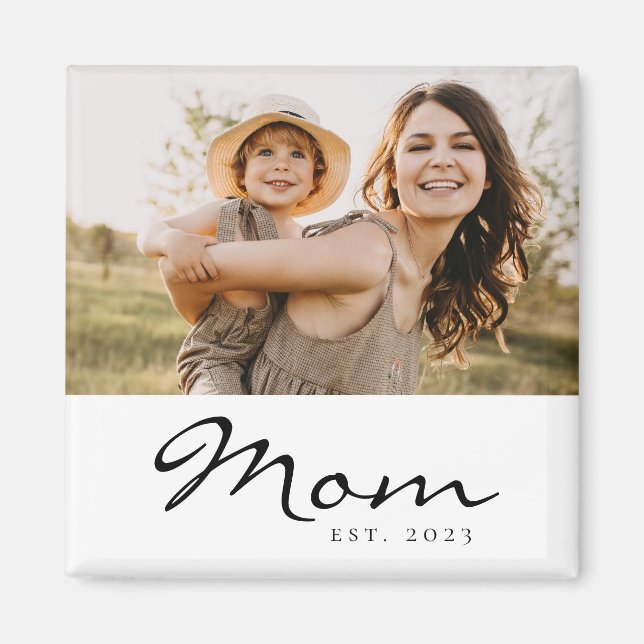 Mum Established Photo Gift Magnet (Front)