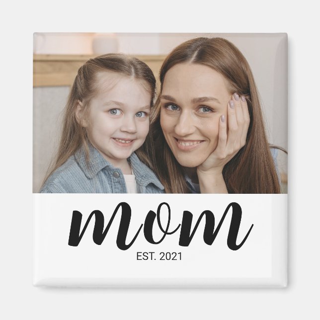 Mum Established Photo Gift Magnet (Front)