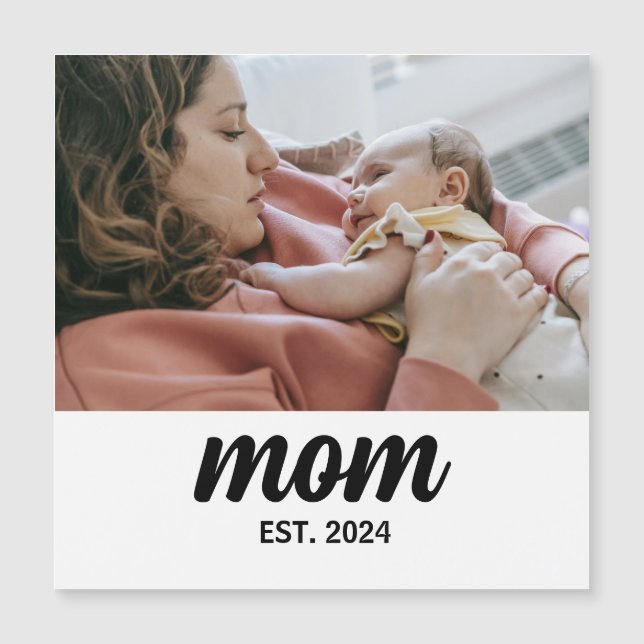 Mum Established Photo Gift Magnet (Front)