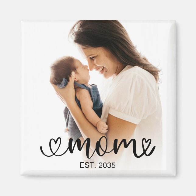 Mum Established Photo Gift Magnet (Front)