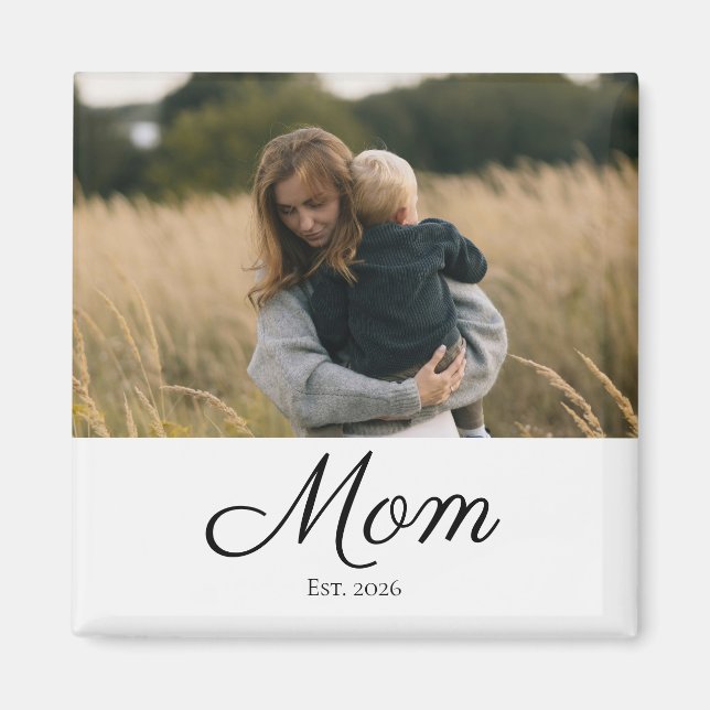Mum Established Photo Gift Magnet (Front)