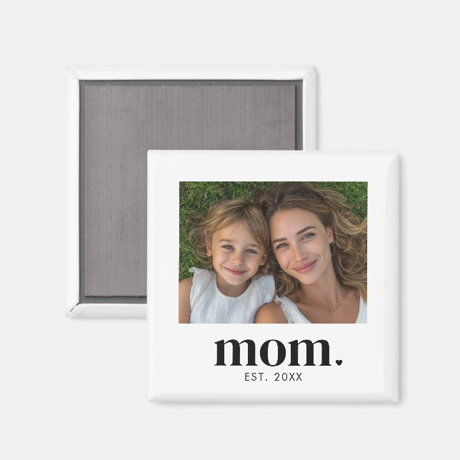 Mum Established Photo Gift  Magnet (Front/Back)