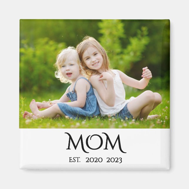 Mum Established Photo Gift Magnet (Front)