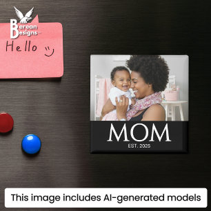 Mum Established Photo Gift Magnet